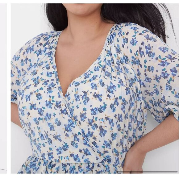 Lane Bryant Dress Womens Puff-Sleeve Tuck-Detail boho Midi Dress size 18 - Picture 2 of 9